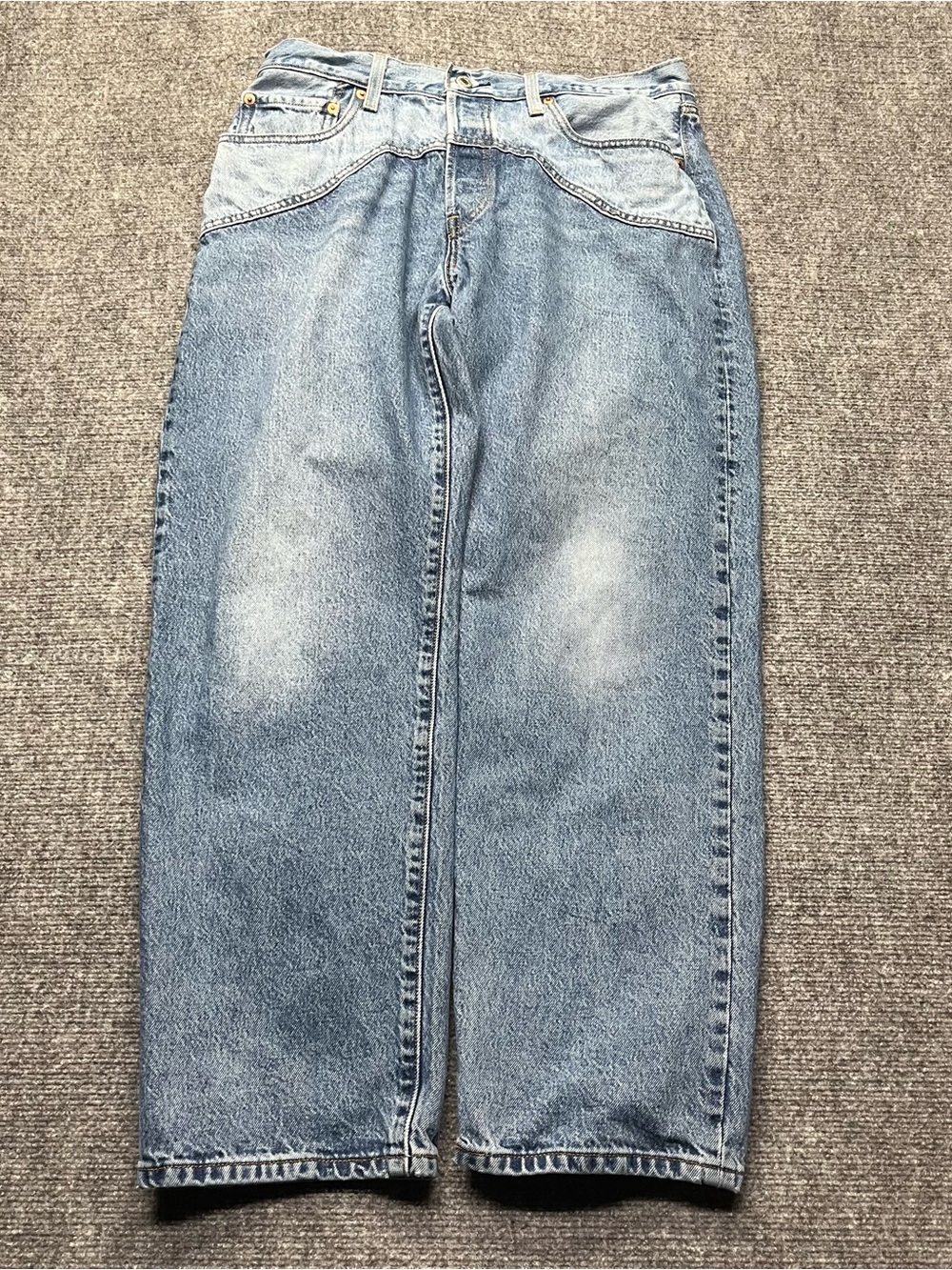 Levis Premium Jeans Womens 31x30 Blue 501 90s Western Straight Button Fly Big E